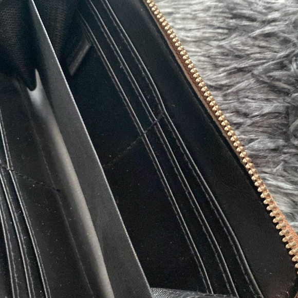 Faux leather hazelnut double-zippered compartment wristlet clutch wallet - Picture 17 of 17